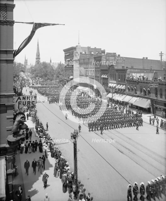 Massed formation, state encampment, Michigan K.T. [Knights Templar], between 1900 and 1910. Creator: Unknown.