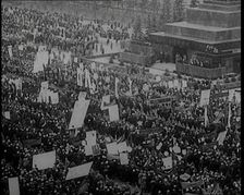 Massive Demonstration in Moscow's Red Square, 1920. Creator: British Pathe Ltd