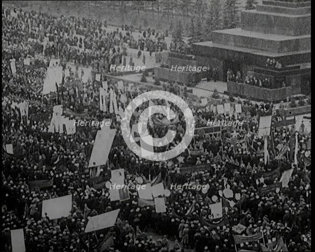 Massive Demonstration in Moscow's Red Square, 1920. Creator: British Pathe Ltd.