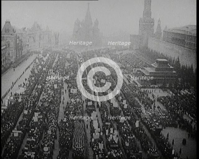 Massive Demonstration in Moscow's Red Square, 1920. Creator: British Pathe Ltd.
