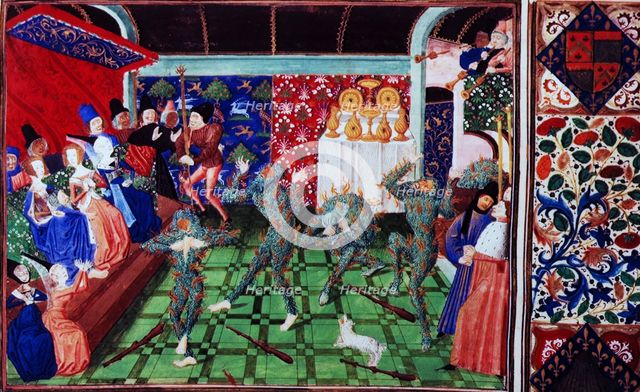 Masquerade at the French court, 1470-1475. Creator: Jean Froissart.