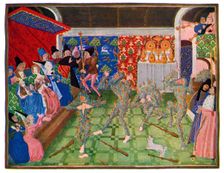 Masquerade at the French court, 1393, (1470-1475).Artist: Master of the Harley Froissart