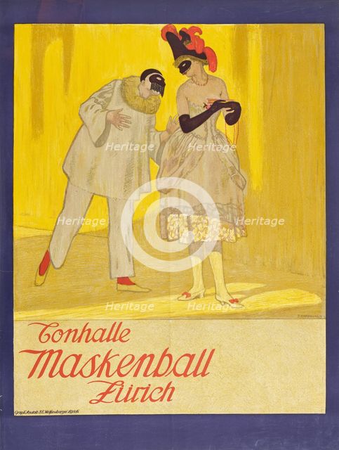 Masquerade ball. Tonhalle Zurich, 1911. Creator: Cardinaux, Emil (1877-1936).
