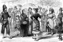 Masquerading market folk at the opening of the Southport Market-Hall, 1881. Creator: W. P.
