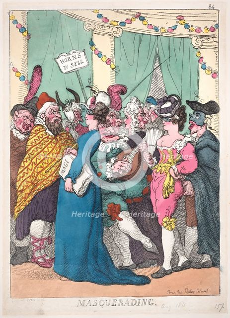 Masquerading, August 30, 1811., August 30, 1811. Creator: Thomas Rowlandson.