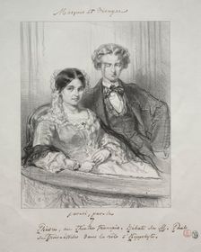 Masques et visages: Paric, par-la: Phèdre au Théâtre-Francais..., 1857-1858. Creator: Paul Gavarni (French, 1804-1866)