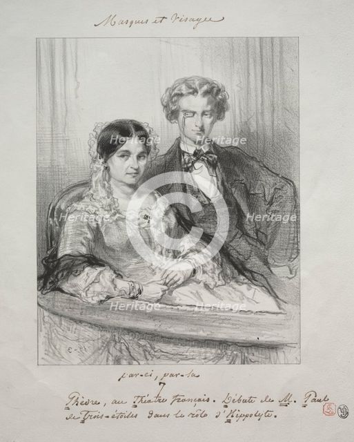 Masques et visages: Paric, par-la: Phèdre au Théâtre-Francais..., 1857-1858. Creator: Paul Gavarni (French, 1804-1866).