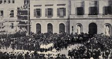 Mass burial of Mosén Jacinto Verdaguer at the exit from the City Council of Barcelona, June 1902