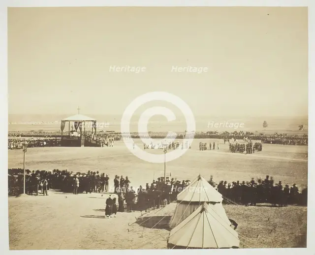 Mass, Camp de Châlons, 1857. Creator: Gustave Le Gray.
