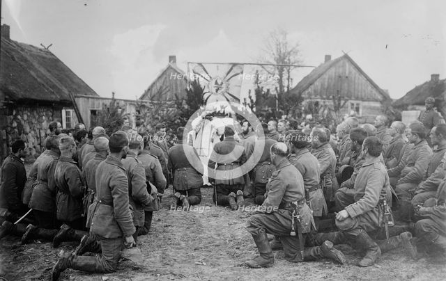Mass for Germans before battle, between 1914 and c1915. Creator: Bain News Service.