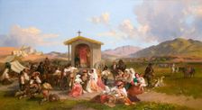 Mass for the reapers 1820-1885. Creator: Penry Williams