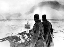 Mass grave of Russian soldiers, Stalingrad front, Russia, January 1943