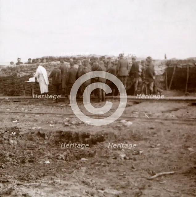 Mass in the trenches, Pervijze, Flanders, Belgium, c1914-c1918. Artist: Unknown.