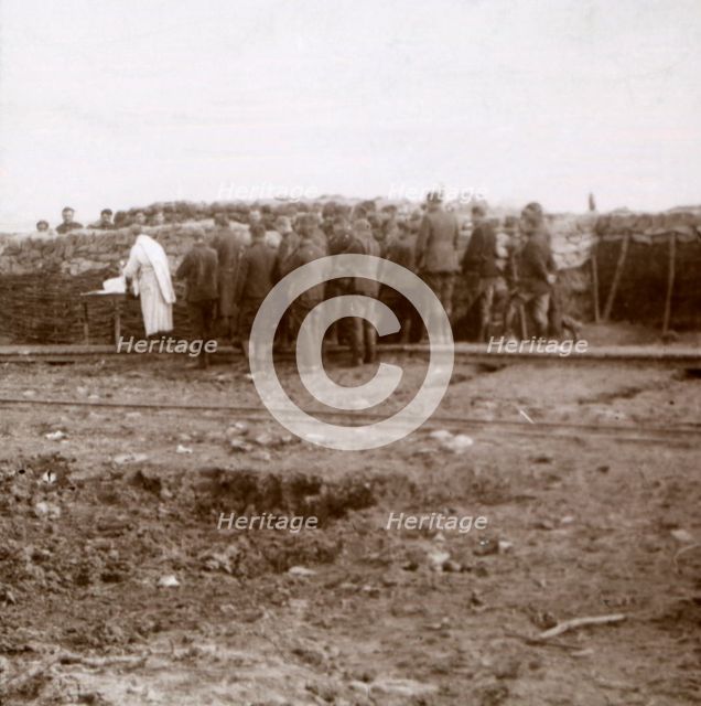 Mass in the trenches, Pervijze, Flanders, Belgium, c1914-c1918. Artist: Unknown.