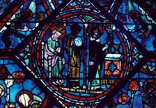 Mass of St Giles, stained glass, Chartres Cathedral, France, 1194-1260