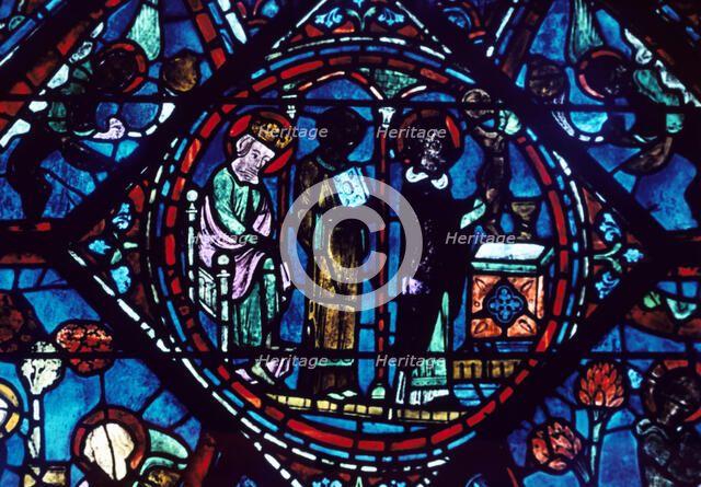 Mass of St Giles, stained glass, Chartres Cathedral, France, 1194-1260. Artist: Unknown