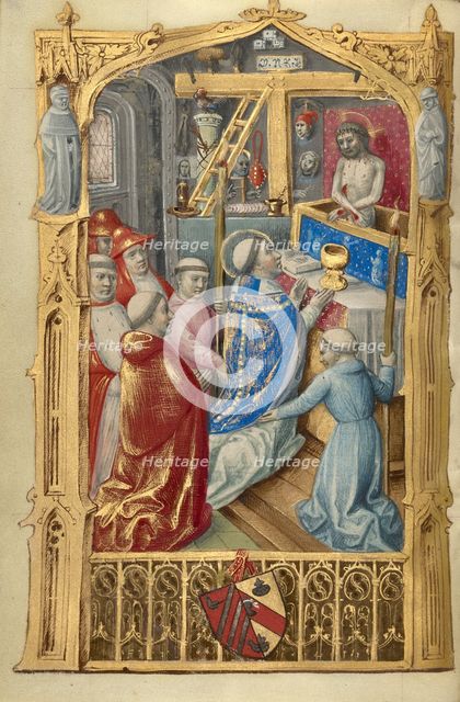 Mass of St Gregory; Poncher Hours, about 1500. Creator: Master of Jacques de Besancon.