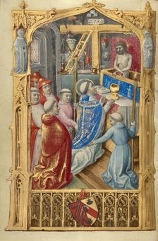 Mass of St Gregory; Poncher Hours, about 1500. Creator: Master of Jacques de Besancon
