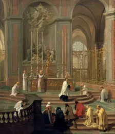 Mass said by the canon de la Porte, or the main altar of Notre Dame, Paris 1708-1710