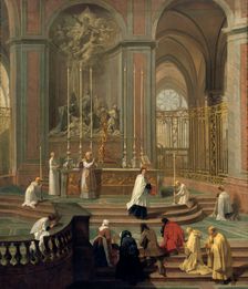Mass said by the canon de la Porte, or the main altar of Notre Dame, Paris 1708-1710