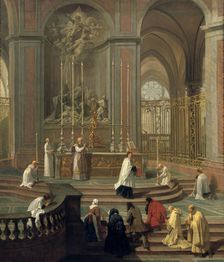 Mass said by the canon de la Porte, or the main altar of Notre Dame, Paris 1708-1710