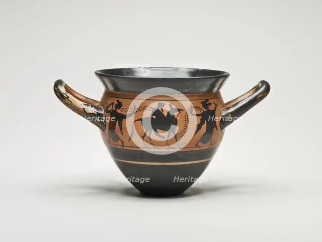 Mastoid (Drinking Cup) with Handles, 500-480 BCE. Creator: Haimon Painter.