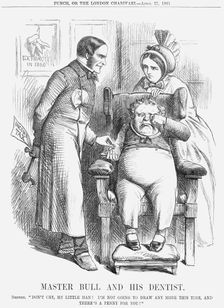 Master Bull and his Dentist 1861. Creator: Unknown