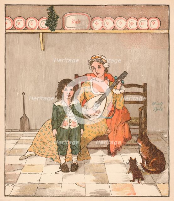 'Master Bill Primrose preparing to sing the story', c1879. Creator: Randolph Caldecott.