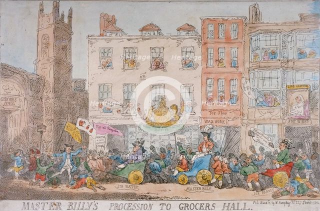 'Master Billy's procession to Grocers' Hall', 1784. Artist: Anon