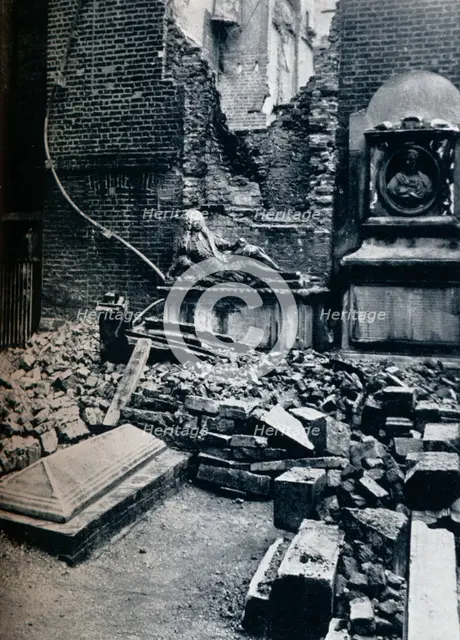 'Master's House: with tombstone in commemoration to Oliver Goldsmith, 1941'. Artist: Unknown.