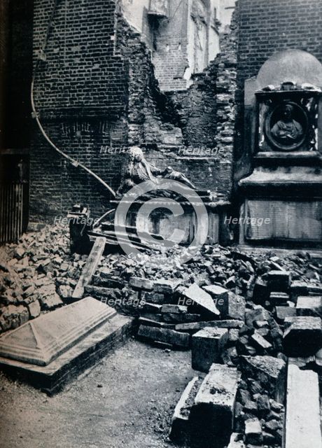 'Master's House: with tombstone in commemoration to Oliver Goldsmith, 1941'. Artist: Unknown.