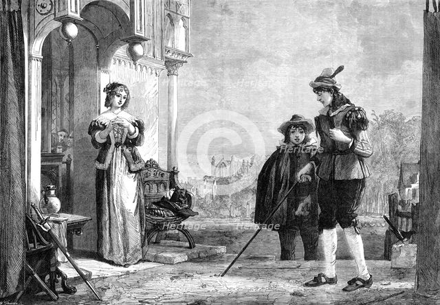 "Master Slender and Anne Page", by Sir Augustus W. Callcott, R.A.,...South Kensington Museum, 1864. Creator: W Thomas.