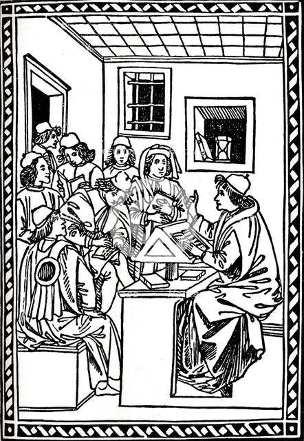 Master with his Students. (Christoforo Landino), 1492, (1917). Artist: Unknown