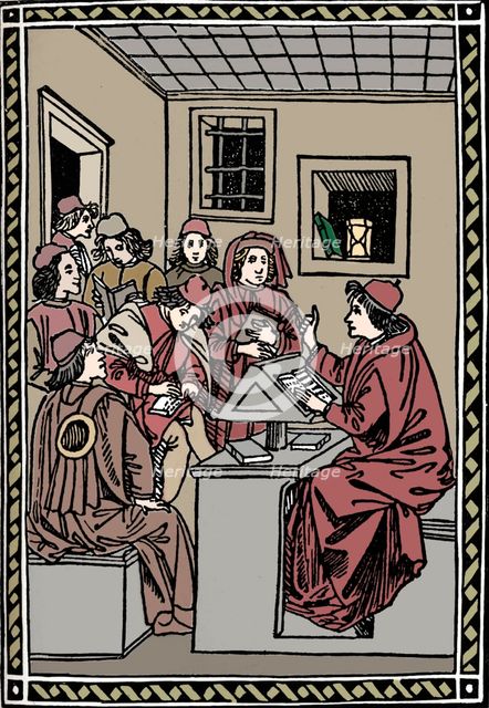 Master with his Students. (Christoforo Landino), 1492, (1917). Artist: Unknown.