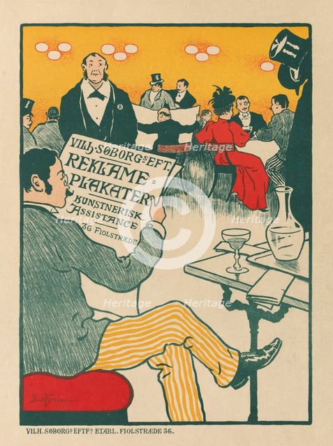 Masters of the Poster: Poster for Exhibition of Artistic Posters of Wilhelm Söborg , c. 1895. Creator: Paul Gustav Fischer (Danish, 1860-1934); Soborg, Copenhagen.