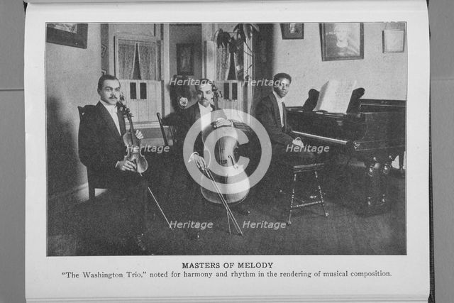 Masters of melody; "The Washington Trio", noted for harmony and rhythm in the rendering of..., 1917. Creator: Unknown.