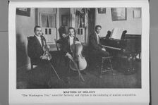 Masters of melody; "The Washington Trio", noted for harmony and rhythm in the rendering of..., 1917. Creator: Unknown