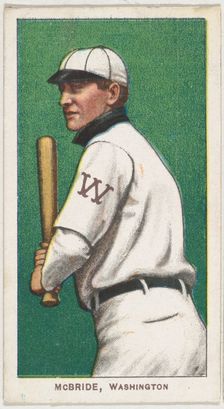 McBride, Washington, American League, from the White Border series (T206) for the Ameri..., 1909-11. Creator: American Tobacco Company