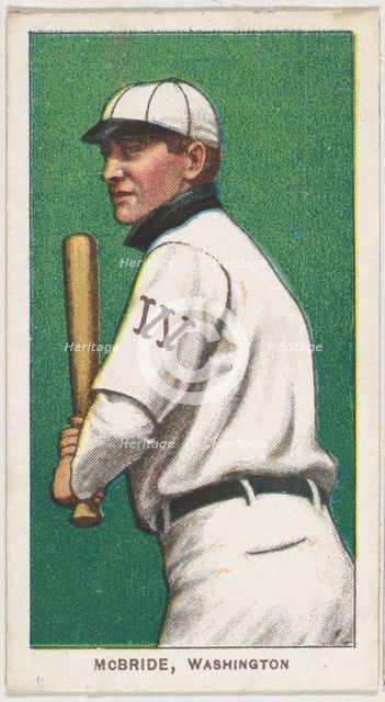 McBride, Washington, American League, from the White Border series (T206) for the Ameri..., 1909-11. Creator: American Tobacco Company.