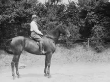 McCulloch, Mrs., daughter of, on horseback, 1929 June 13. Creator: Arnold Genthe