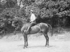 McCulloch, Mrs., on horseback, 1929 June 13. Creator: Arnold Genthe