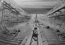 McEachern Yard, Astoria, interior wooden ship, between c1915 and c1920. Creator: Bain News Service