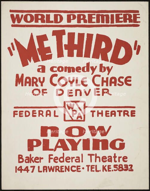 Me Third, Denver, 1936. Creator: Unknown.