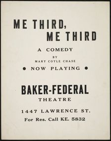 Me Third, Me Third, Denver, Colorado, [193-]. Creator: Unknown