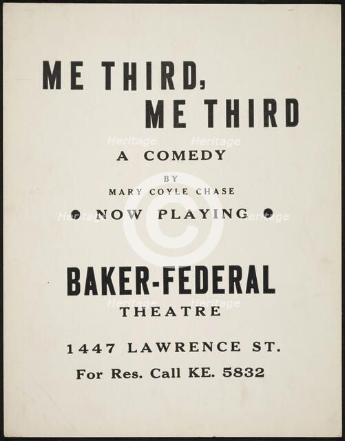 Me Third, Me Third, Denver, Colorado, [193-]. Creator: Unknown.