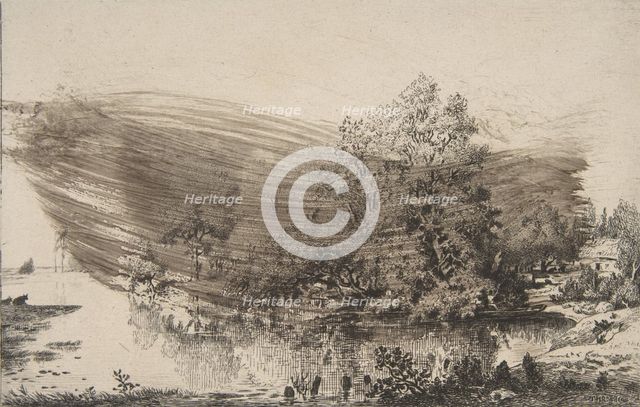 Métairie sur les bords de l'Oise, 1868. Creator: Felix Bracquemond.