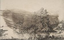 Métairie sur les bords de l'Oise, 1868. Creator: Felix Bracquemond