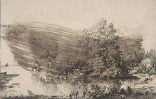 Métairie sur les bords de l'Oise, 1868. Creator: Felix Bracquemond