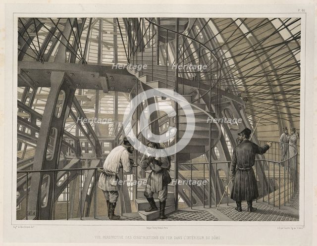 Metal construction inside of the cathedral (From: The Construction of the Saint Isaac's Cathedral), 1845. Artist: Montferrand, Auguste, de (1786-1858)