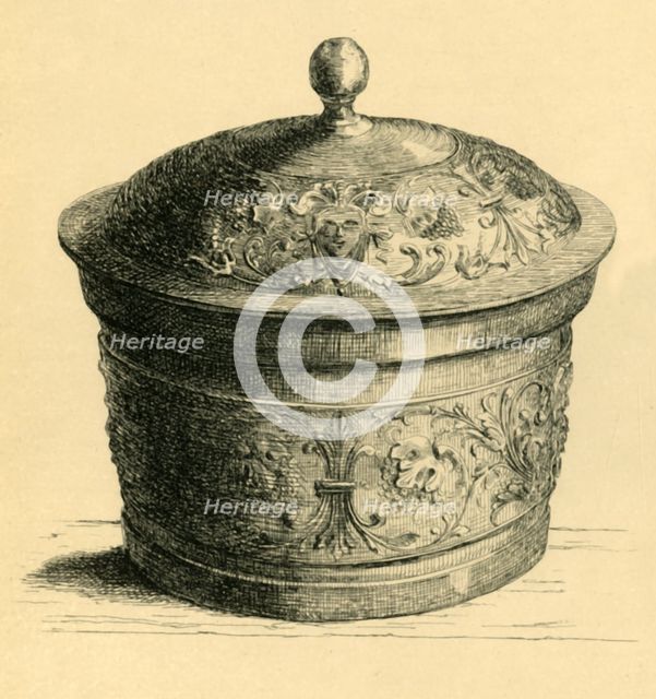 Metal box with lid, c1600, (1881). Creator: W E Mackaness.